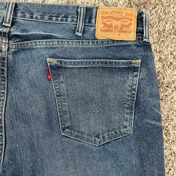 Levis 559 Denim Blue Jeans 100% Cotton Mens Sz 42x36 Relaxed Fit Straight Leg - Picture 10 of 11